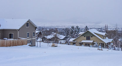 A cold, snowy day in Helena, Montana.