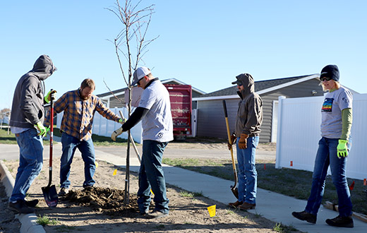 NorthWestern Energy employees volunteer planting trees