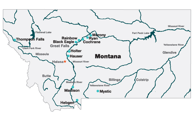 Montana hydro map